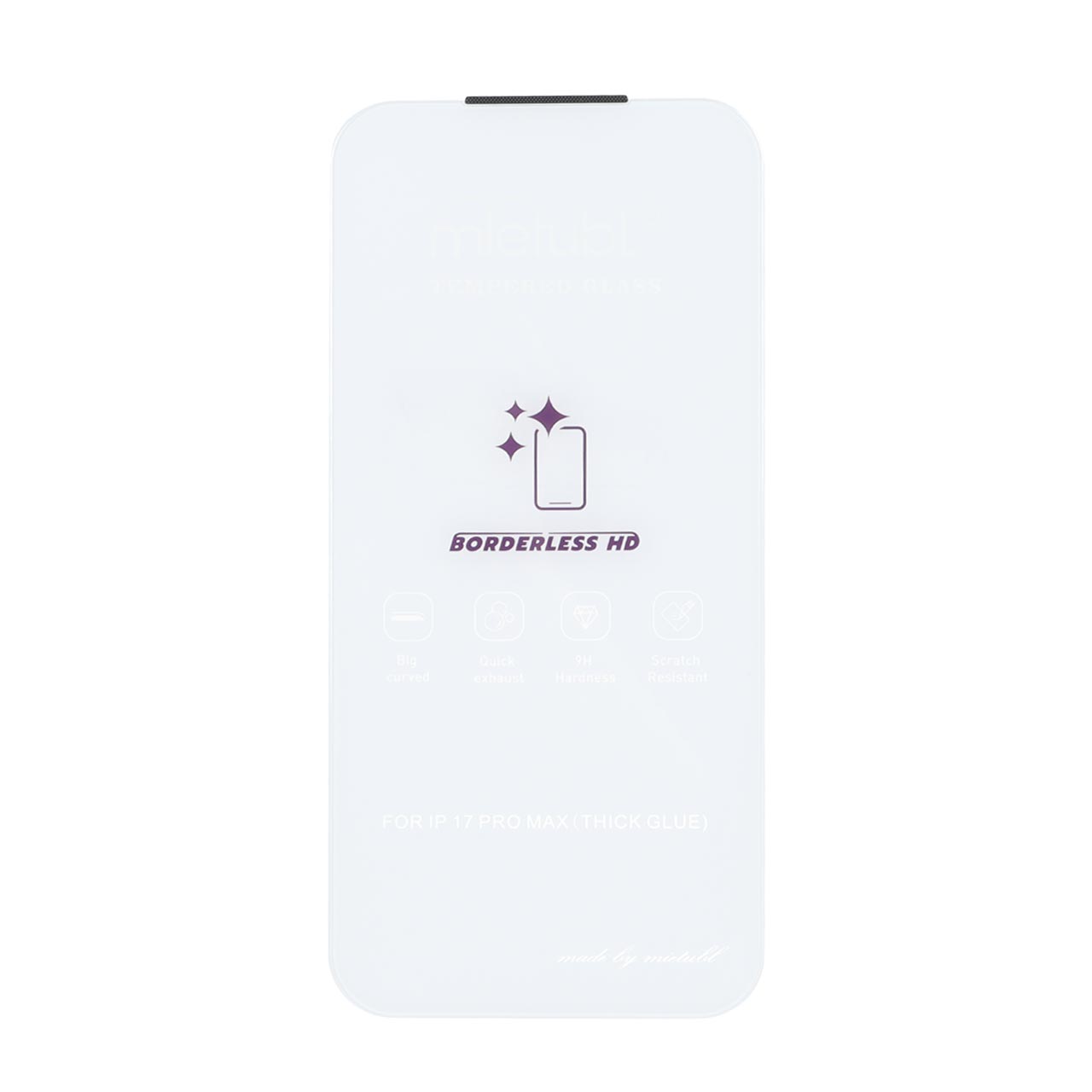 محافظ صفحه نمایش شیشه ای Mietubl 3D Large Arc مدل Apple iPhone 17 pro max بدون حاشیه - NTC